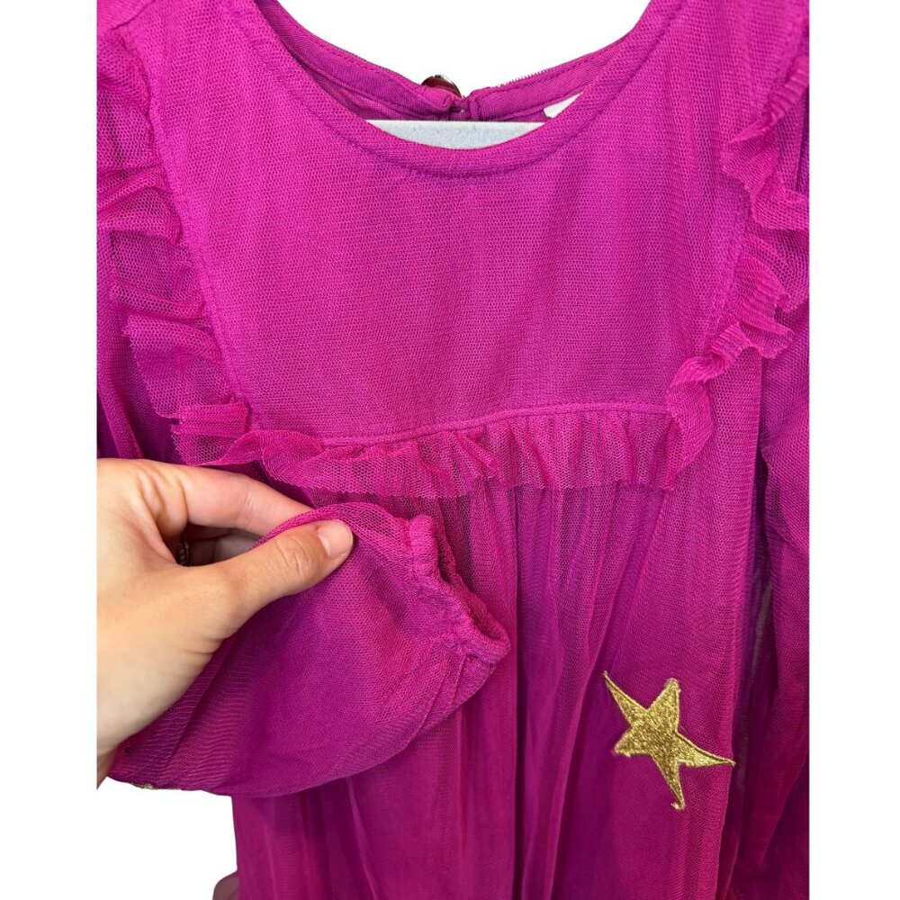 Matilda Jane Girls Pink Star Tulle Dress Size 6 - Picture 2 of 5